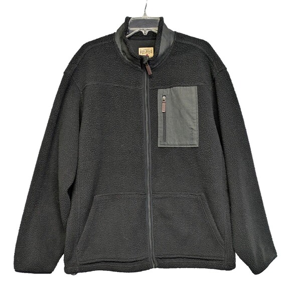 RedHead Berber Fleece Jacket Mens XL Black Full Zip - Picture 1 of 12